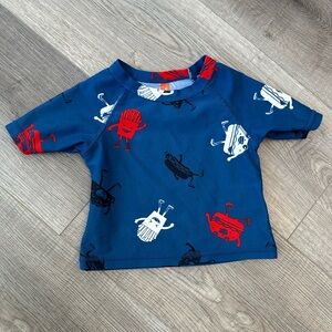 10/20$ JOE FRESH Baby Fun Food Print Rash Guard Swim Shirt 6-12 months